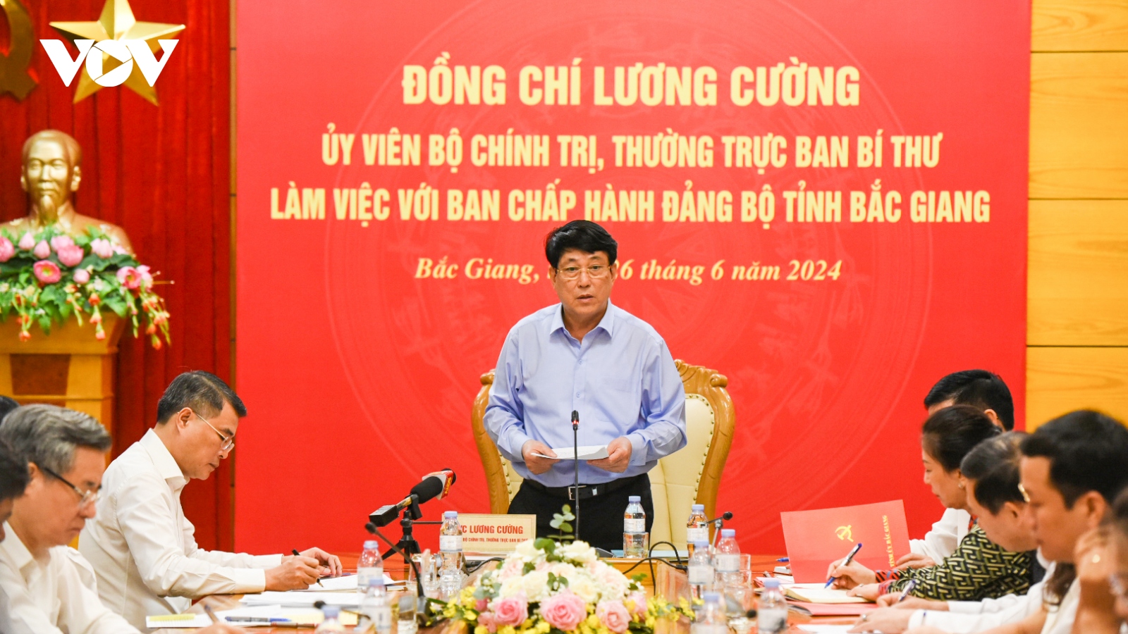 Thường trực Ban Bí thư Lương Cường làm việc với Tỉnh ủy Bắc Giang