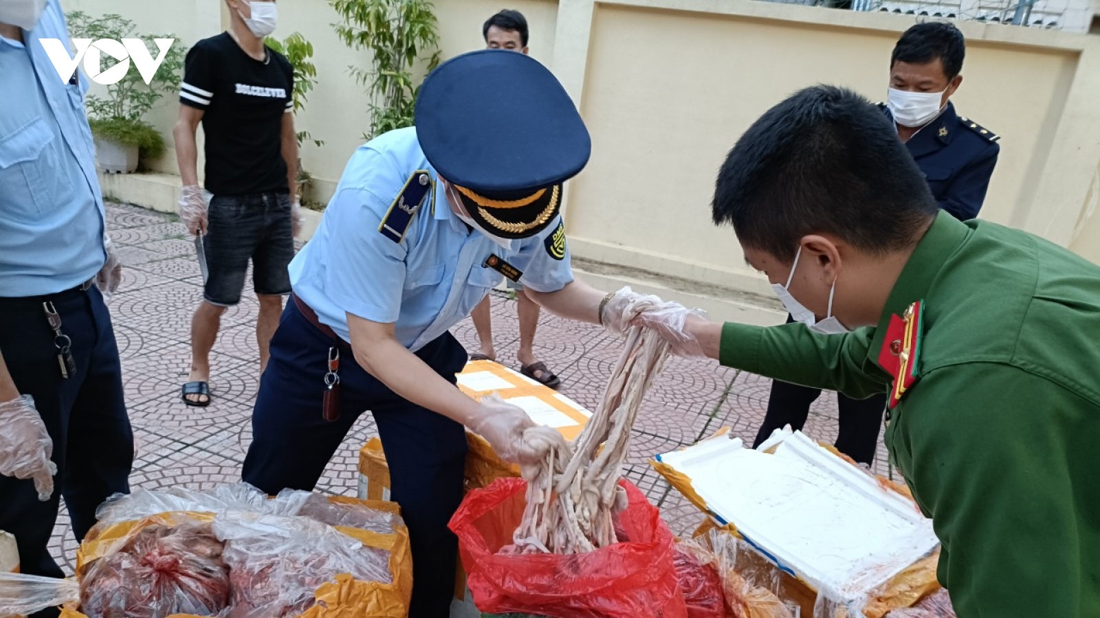 Xe tải chở hơn nửa tấn nội tạng động vật đã bốc mùi hôi thối mang đi tiêu thụ