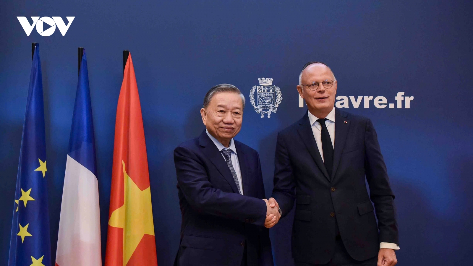 Tổng Bí thư, Chủ tịch nước Tô Lâm gặp làm việc với Thị trưởng TP Le Havre, Pháp