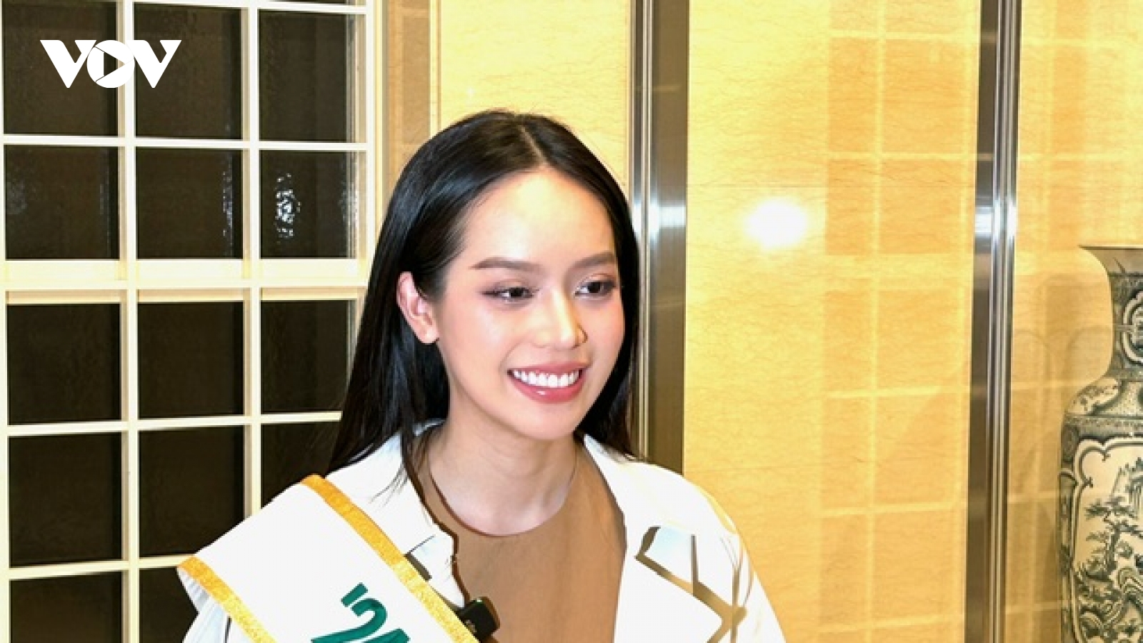 Hoa hậu Huỳnh Thị Thanh Thủy rạng rỡ trong buổi giao lưu tại Nhật Bản