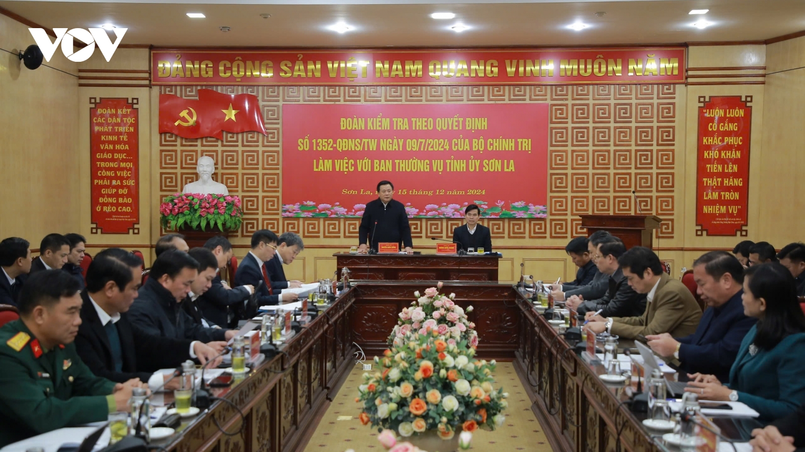 Đoàn kiểm tra của Bộ Chính trị làm việc với Ban Thường vụ Tỉnh ủy Sơn La