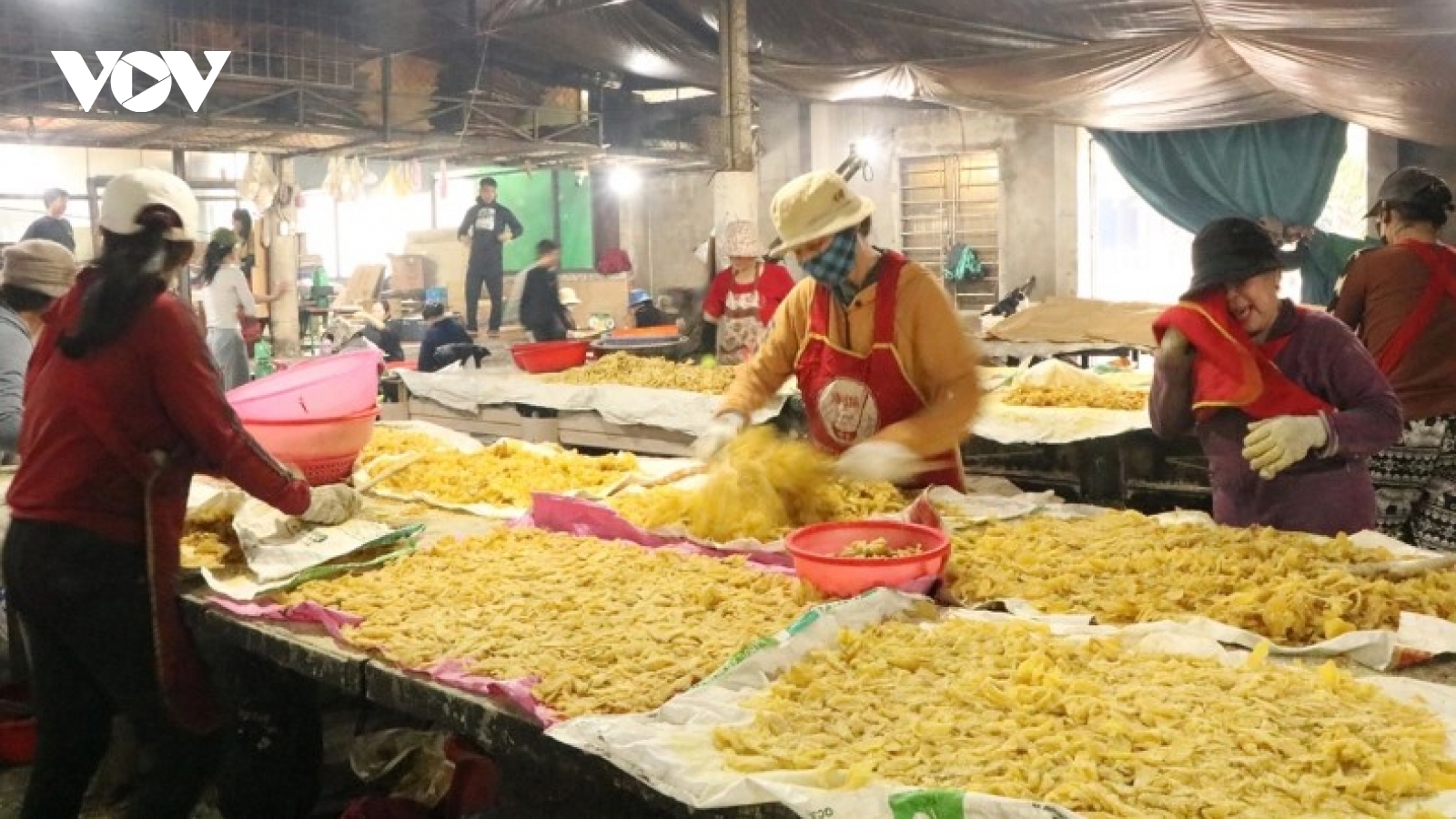 Ginger jam village in central Vietnam bustling in the buildup to Tet