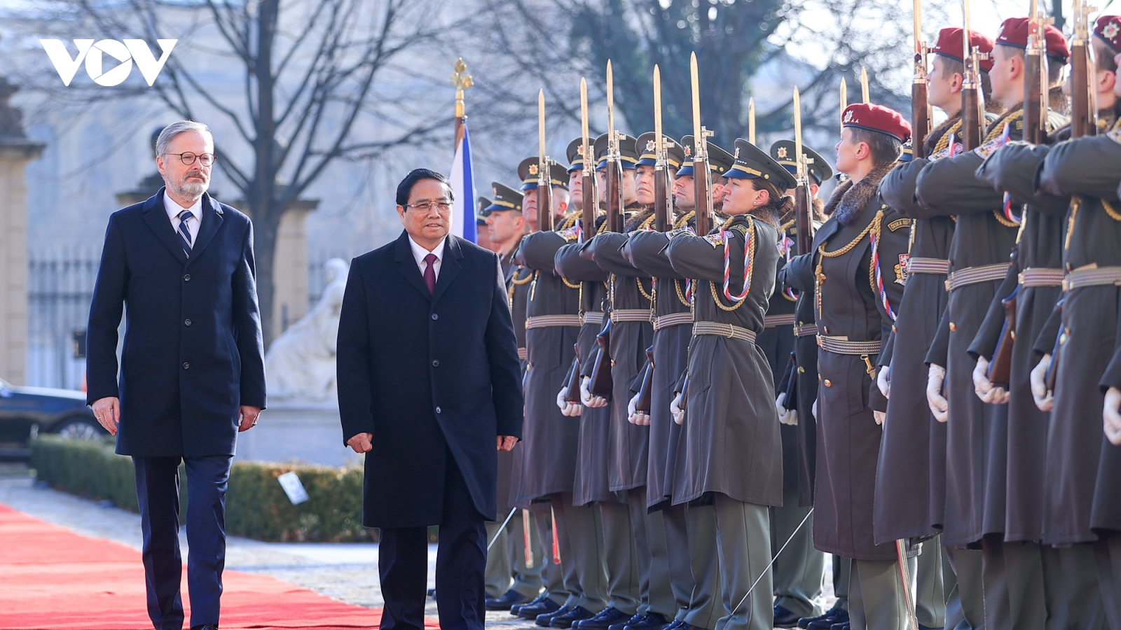 Thủ tướng Cộng hòa Séc chủ trì lễ đón chính thức Thủ tướng Phạm Minh Chính