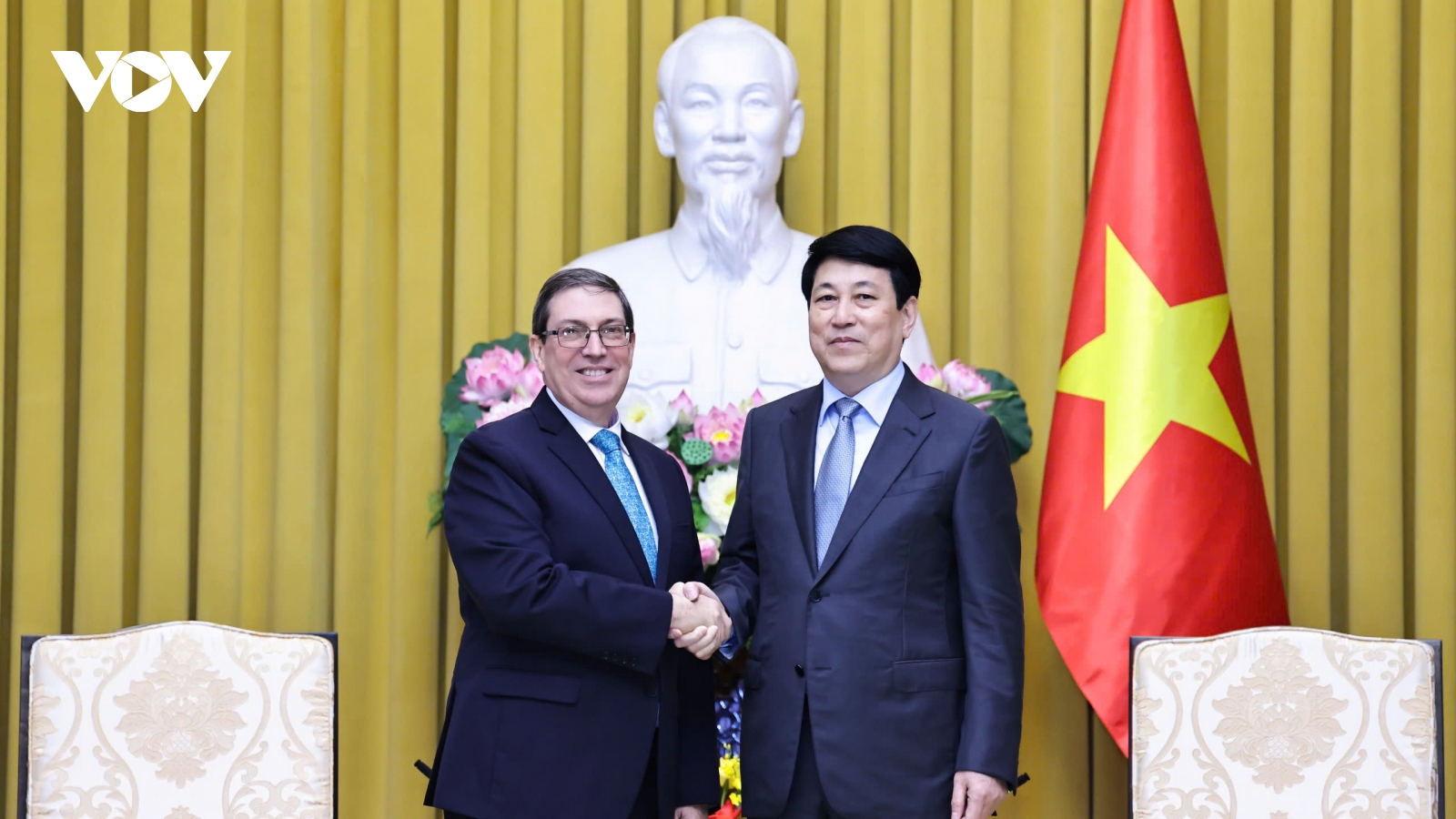 Chủ tịch nước Lương Cường tiếp Bộ trưởng Ngoại giao Cuba Bruno Rodríguez Parrilla