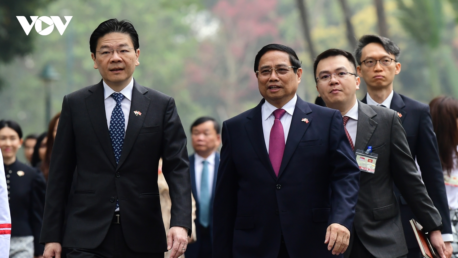 Toàn cảnh Lễ đón Thủ tướng Singapore và Phu nhân thăm chính thức Việt Nam