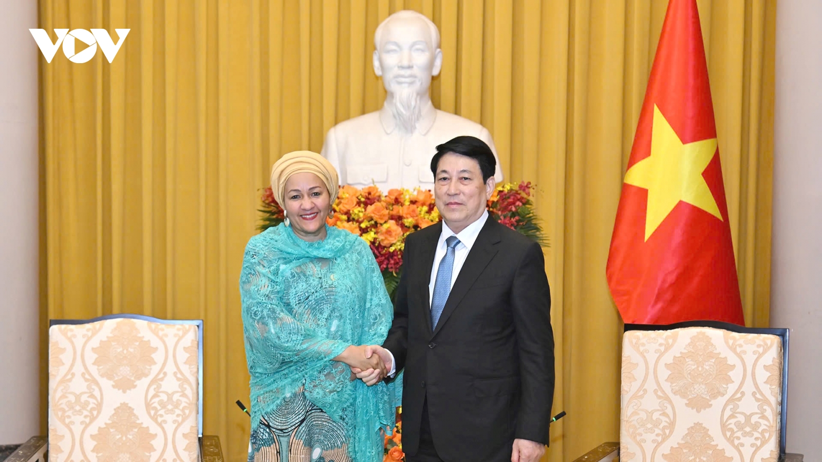 Chủ tịch nước Lương Cường tiếp Phó Tổng thư ký Liên Hợp Quốc Amina Mohammed