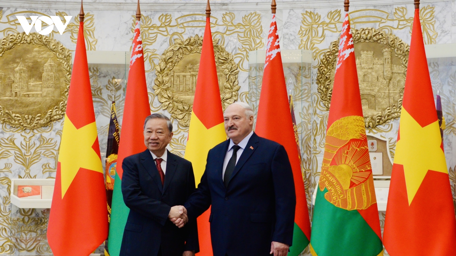 Lễ đón chính thức Tổng Bí thư Tô Lâm thăm cấp nhà nước Belarus