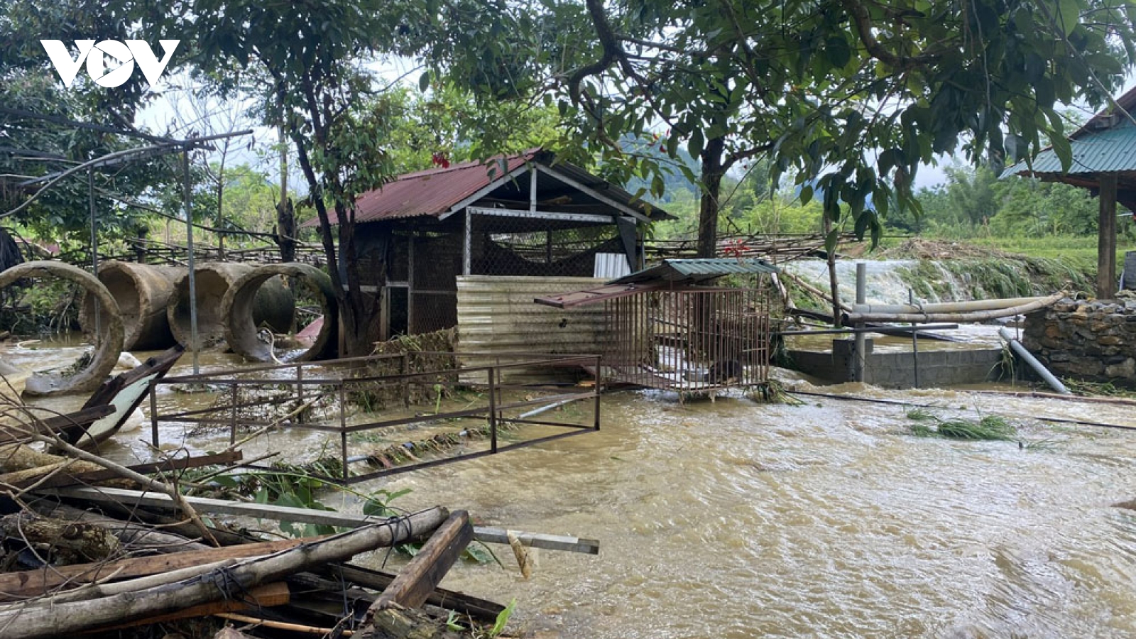 Mưa lớn cục bộ gây thiệt hại lớn tại thành phố Lai Châu