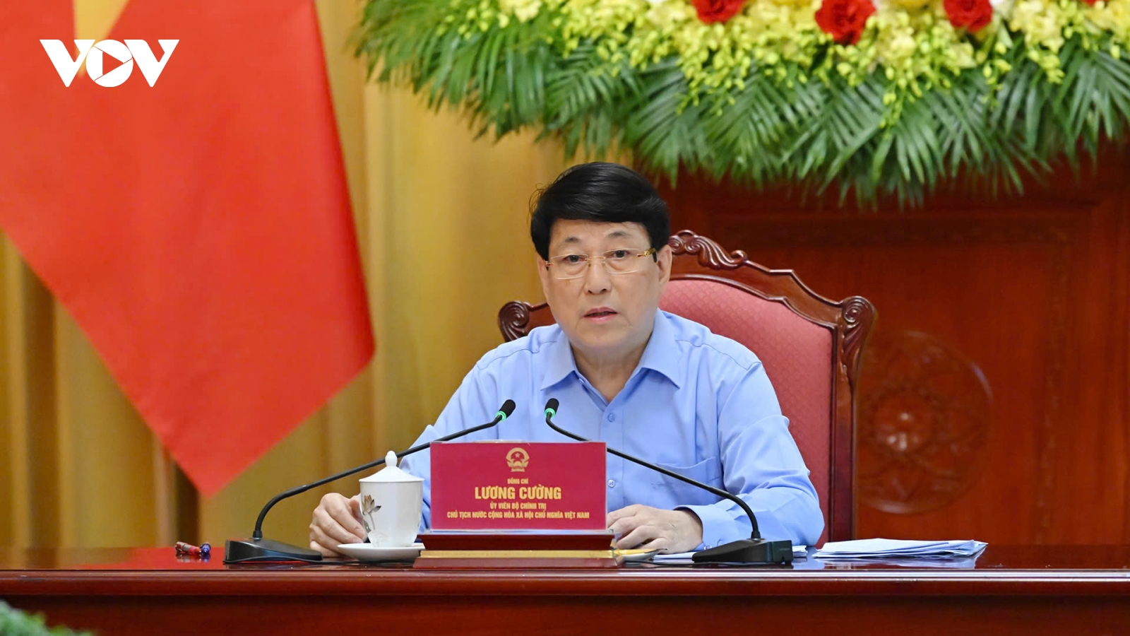 Chủ tịch nước Lương Cường làm việc với Văn phòng Chủ tịch nước