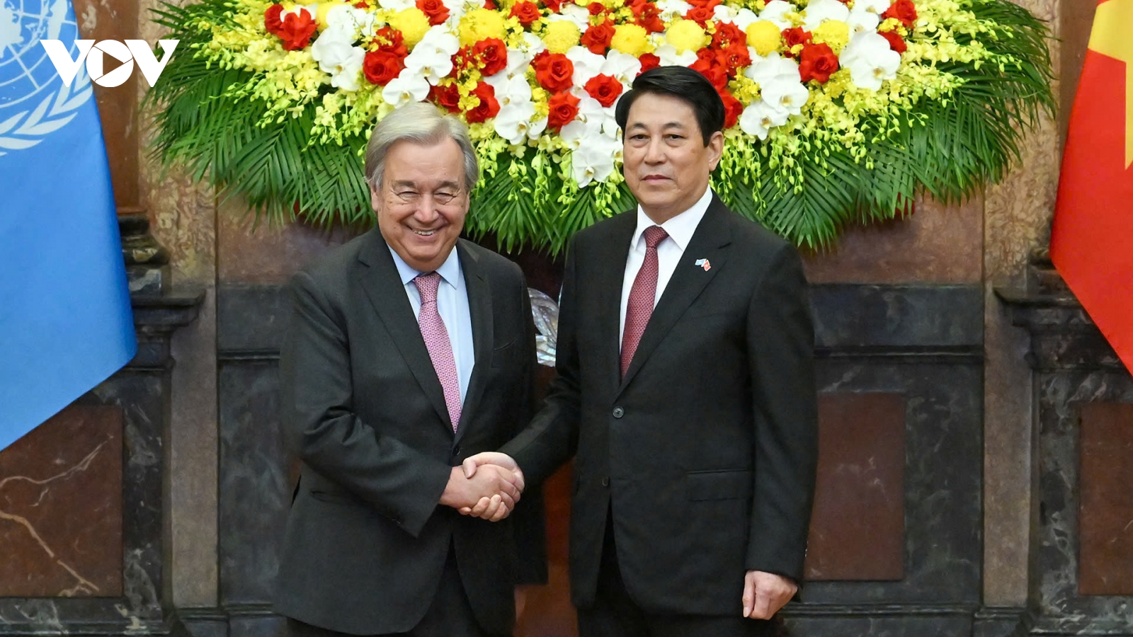 Chủ tịch nước Lương Cường chủ trì lễ đón chính thức Tổng Thư ký Liên Hợp Quốc