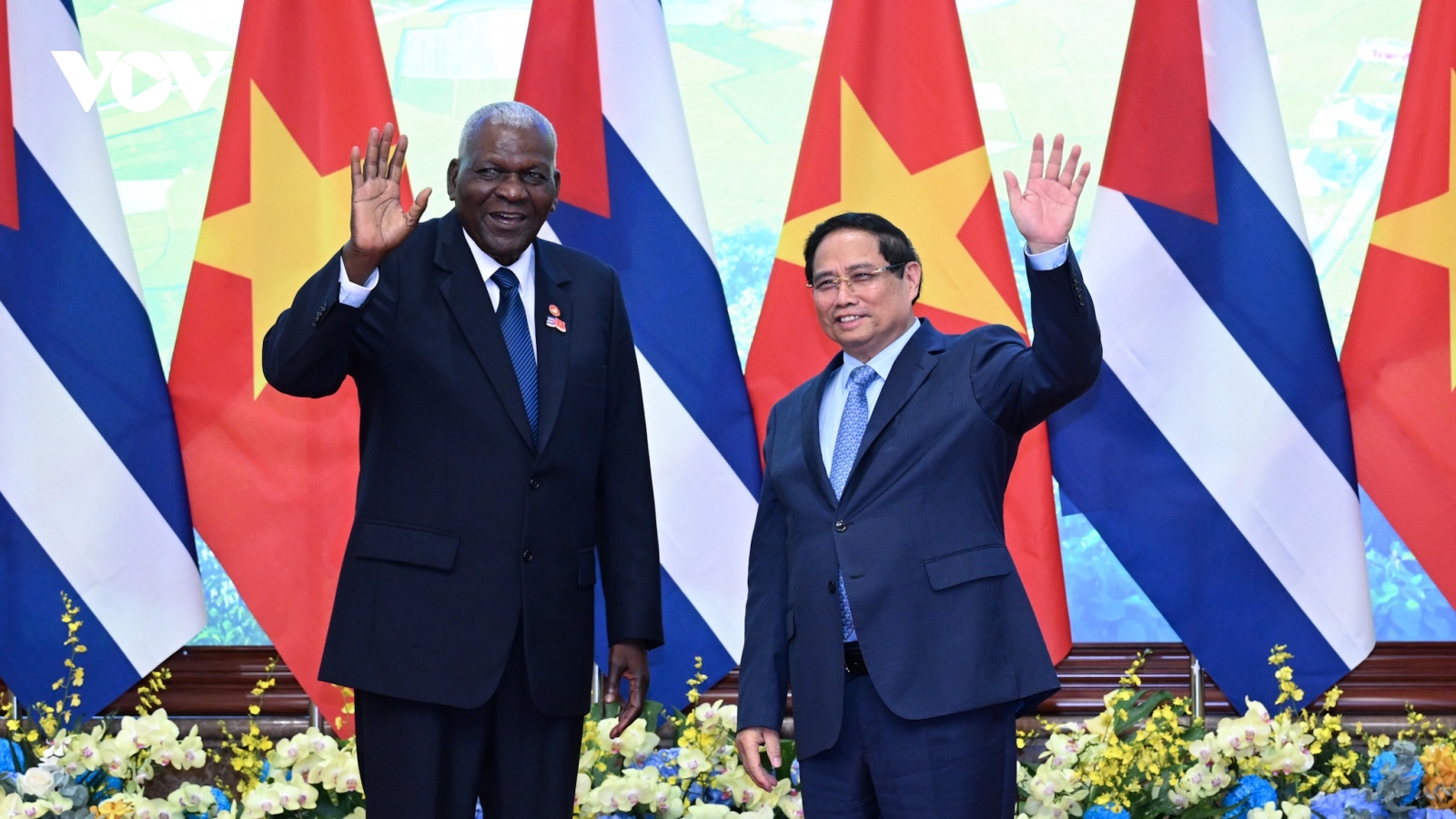 Chủ tịch Quốc hội Cuba Esteban Lazo Hernandez hội kiến Thủ tướng Phạm Minh Chính