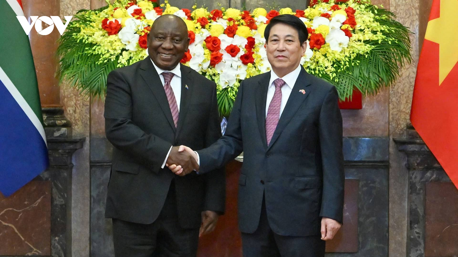 Chủ tịch nước Lương Cường đón và hội đàm với Tổng thống Nam Phi