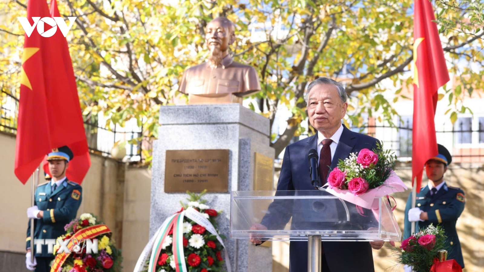 Tổng Bí thư Tô Lâm dự khánh thành Tượng đài Chủ tịch Hồ Chí Minh tại Bulgaria