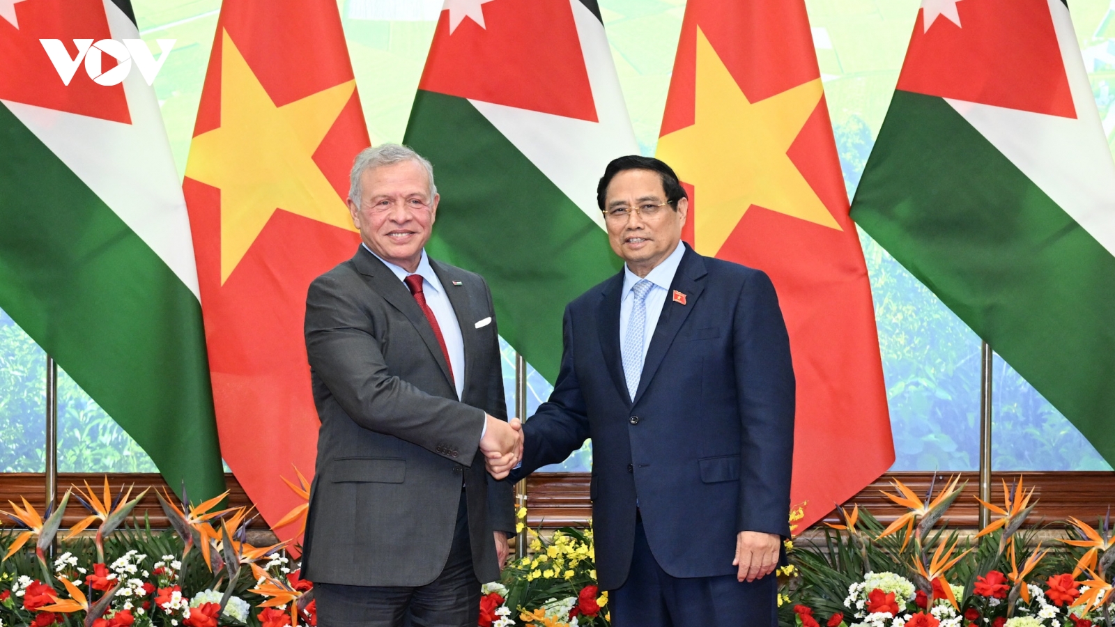 Thủ tướng Phạm Minh Chính hội kiến Quốc vương Jordan Abdullah II Ibn Al-Hussein