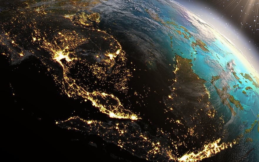 Hình ảnh Ấn Độ Dương-Thái Bình Dương nhìn từ vệ tinh. Nguồn: Shutterstock.