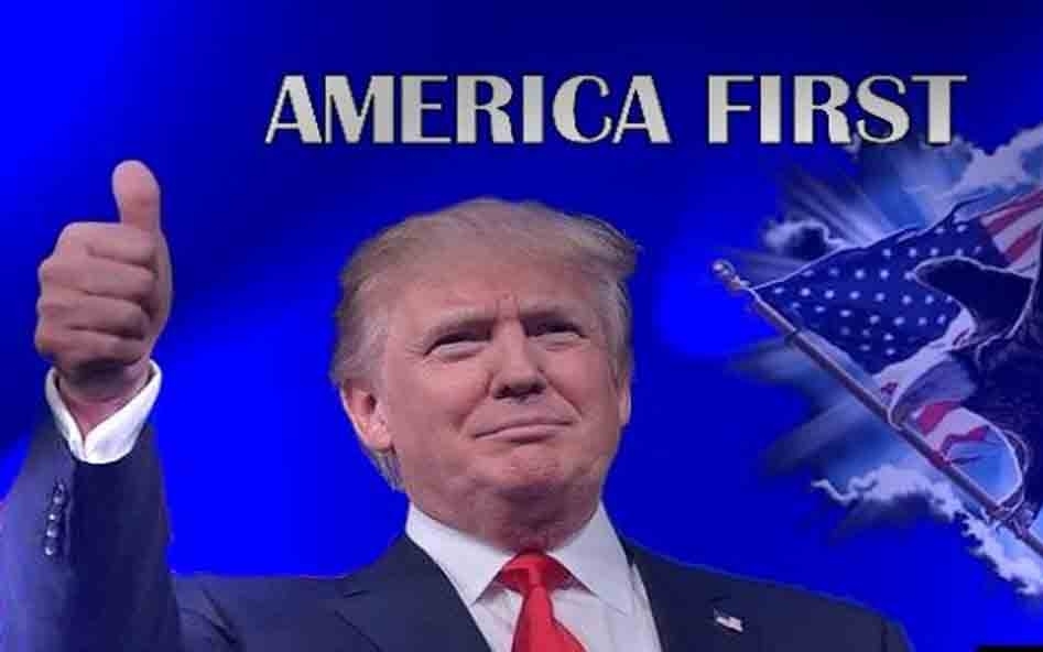 Đương kim Tổng thống Mỹ Donald Trump và chính sách “Nước Mỹ trước tiên” (“America First). Đồ họa: Vifindia.