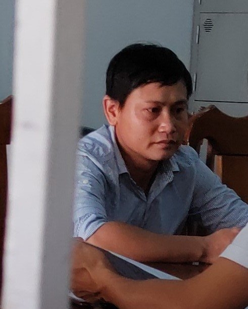 Đối tượng Mẫn tại trụ sở Công an. (Ảnh: Khánh Ngọc)