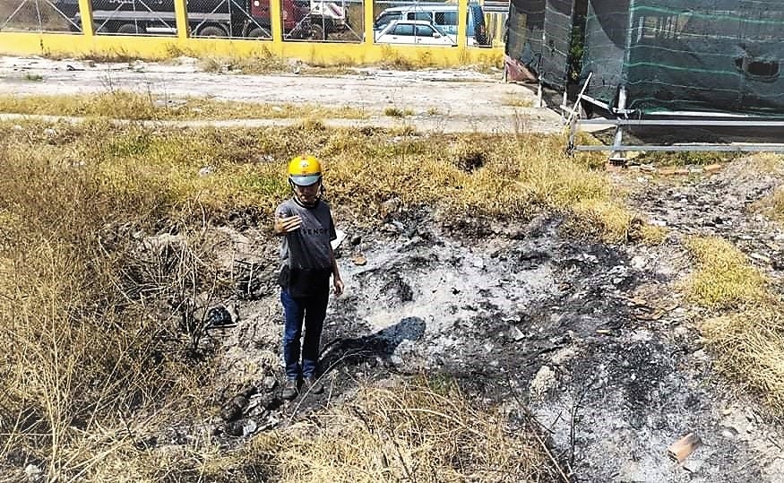 Khu vực nữ sinh N bị đạp ngã. (Ảnh: Khánh Ngọc)