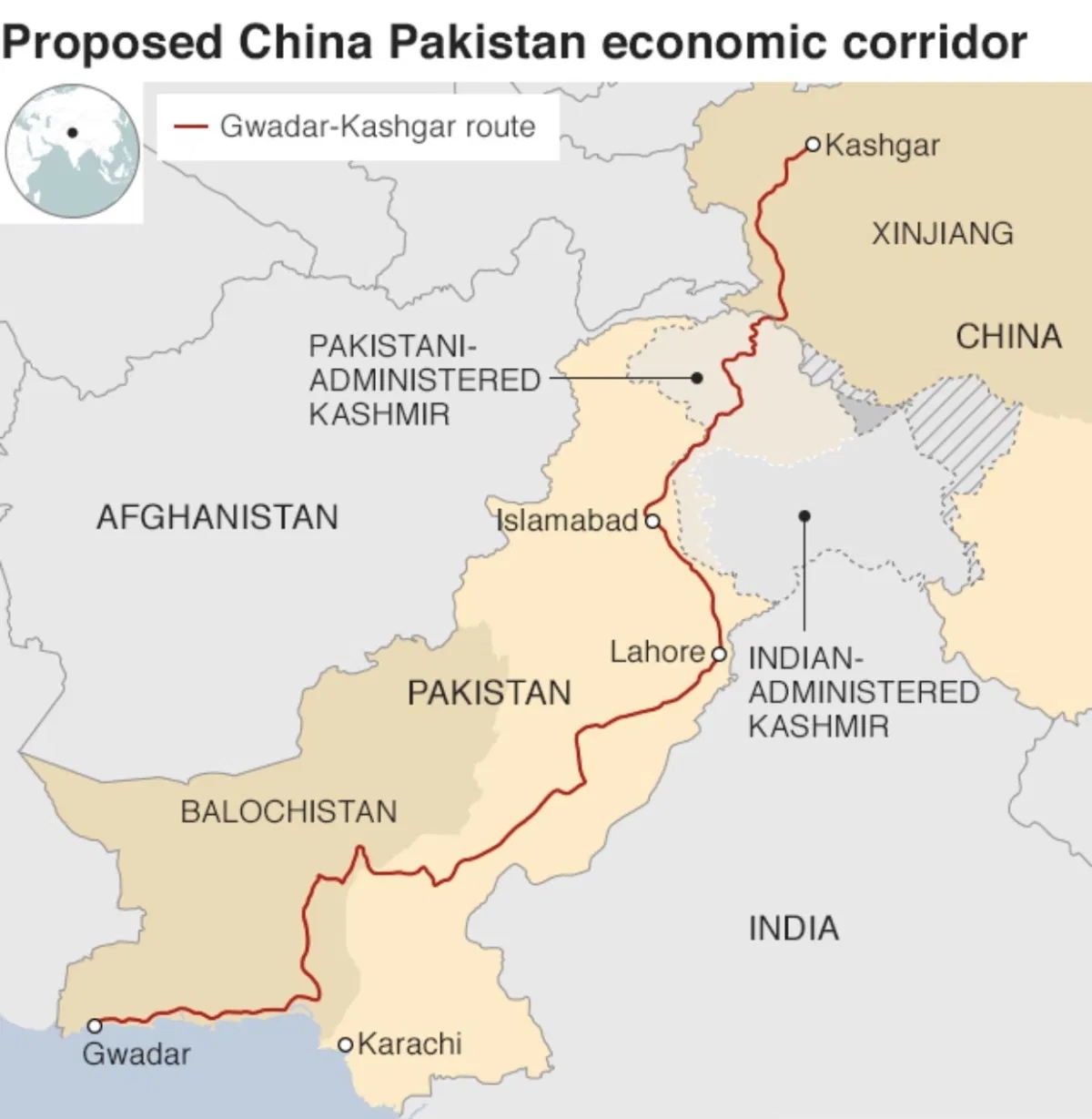 Đồ họa về Hành lang Kinh tế Trung Quốc-Pakistan. Đồ họa: Twitter.