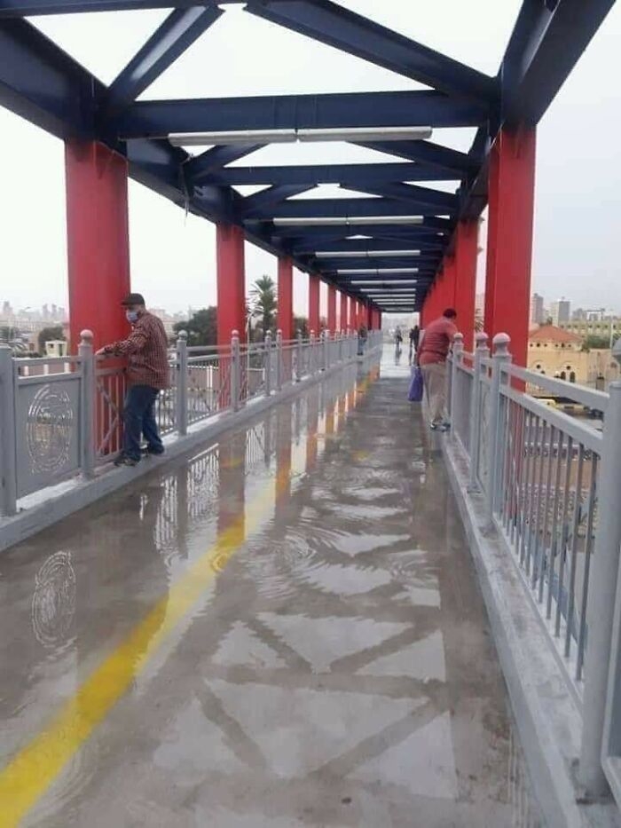 Cây cầu quên thiết kế lỗ thoát nước.