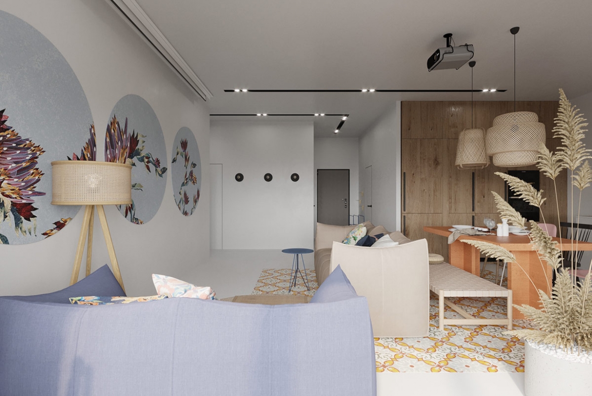 Nội thất trong căn nhà là sự tổng hòa duyên dáng khéo léo giữa phong cách Scandinavian và Bohemian, đạt đến đỉnh cao của sự duy mỹ.