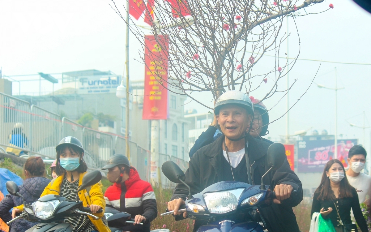 Hung, a local resident, says he does not care much about the price, because according to him a blossoming peace branch brings good luck in a new year.