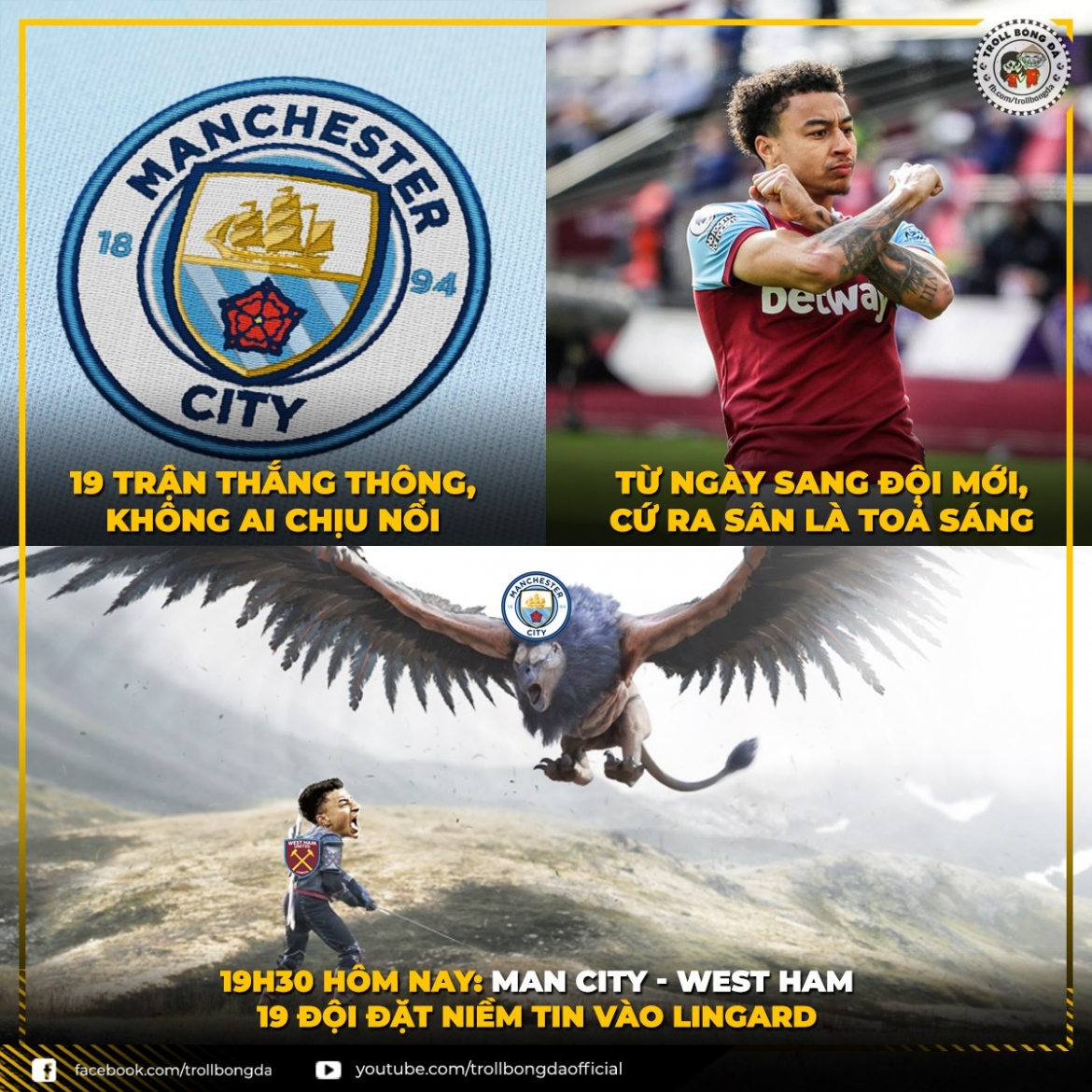Lingard sẽ giúp MU và các đội bóng khác ở Ngoại hạng Anh "ngáng đường" Man City?  (Ảnh: Troll bóng đá). 