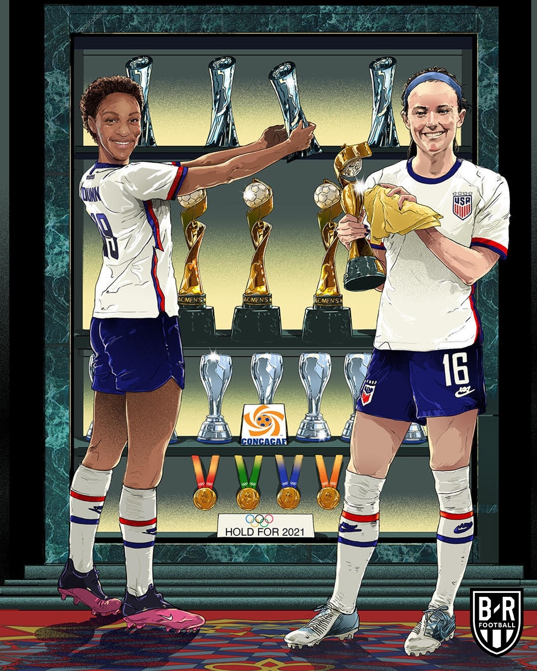 ĐT bóng đá nữ Mỹ vô địch tuyệt đối giải đấu She Believes Cup, sẵn sàng cho mục tiêu chinh phục HCV bóng đá nữ Olympic Tokyo. (Ảnh: Bleacher Report). 