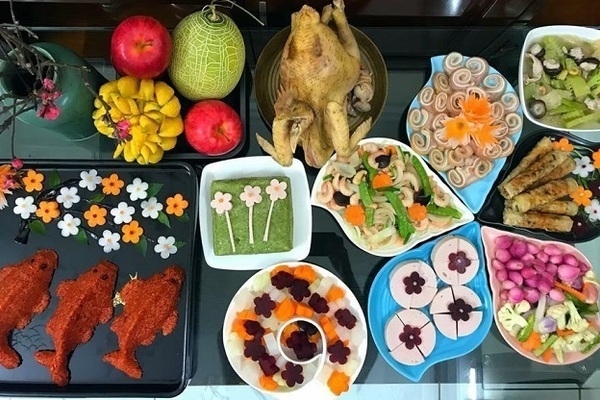 Mâm cỗ cúng ông Công ông Táo.