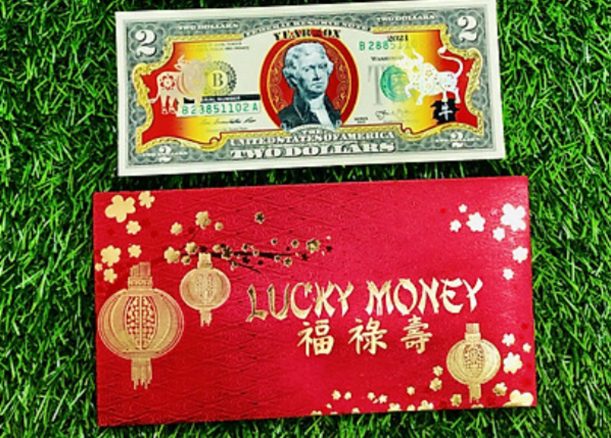 A paper two-dollar bill adorned with a pattern of a golden buffalos is among the most popular items in which to celebrate the Year of Buffalo.