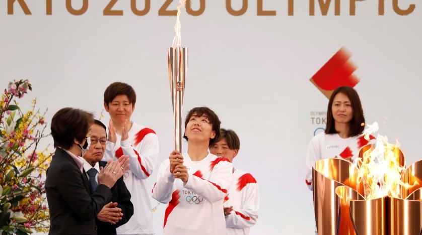 Olympic Tokyo bắt đầu hành trình rước đuốc 121 ngày. (Ảnh: Reuters)