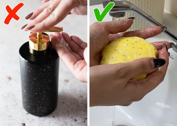 Rất nhiều người thích sử dụng dạng nước hơn dạng bánh hoặc thanh. Tuy nhiên, để tiết kiệm chi phí sinh hoạt hàng tháng, bạn có thể chọn một loại xà phòng bánh loại tốt, không làm hại da tay và để ở nơi khô ráo sạch sẽ. Chúng chỉ có giá bằng một phần rất nhỏ so với xà phòng nước bày bán ngoài siêu thị.