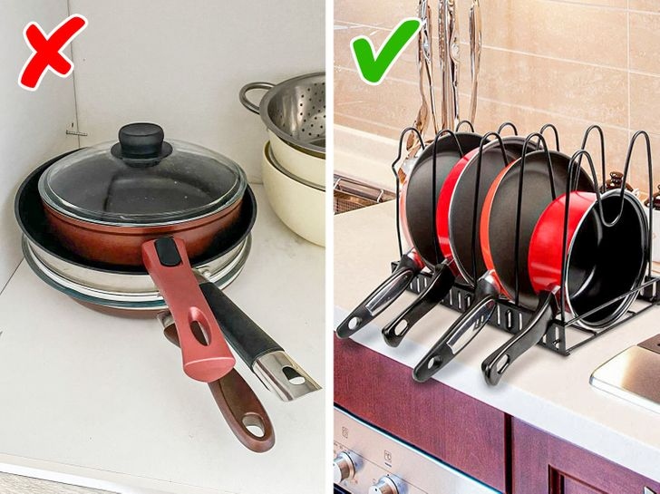 Với kệ úp chảo này, bạn sẽ không phải lo lắng về căn bếp lộn xộn nữa.