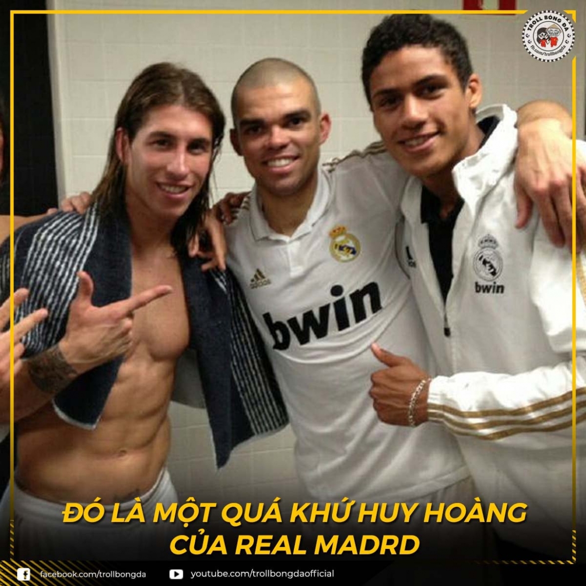 Bộ ba hậu vệ chất lượng ngày nào giờ đã không còn ở Real. (Ảnh: Troll bóng đá). 