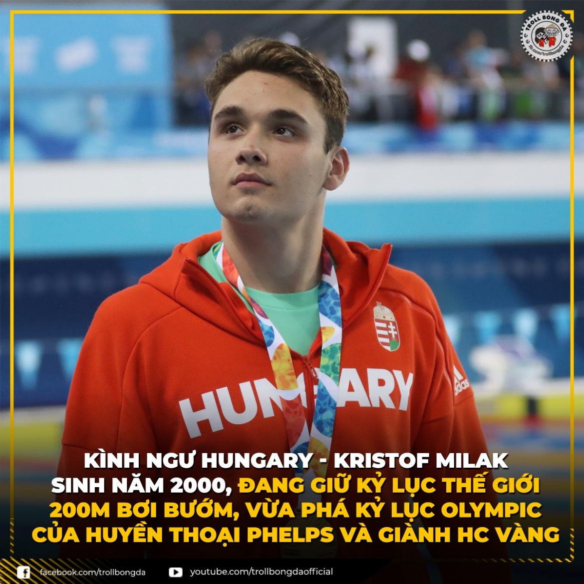 VĐV Hungary phá kỷ lục Olympic của Michael Phelps (Ảnh: Troll bóng đá). 