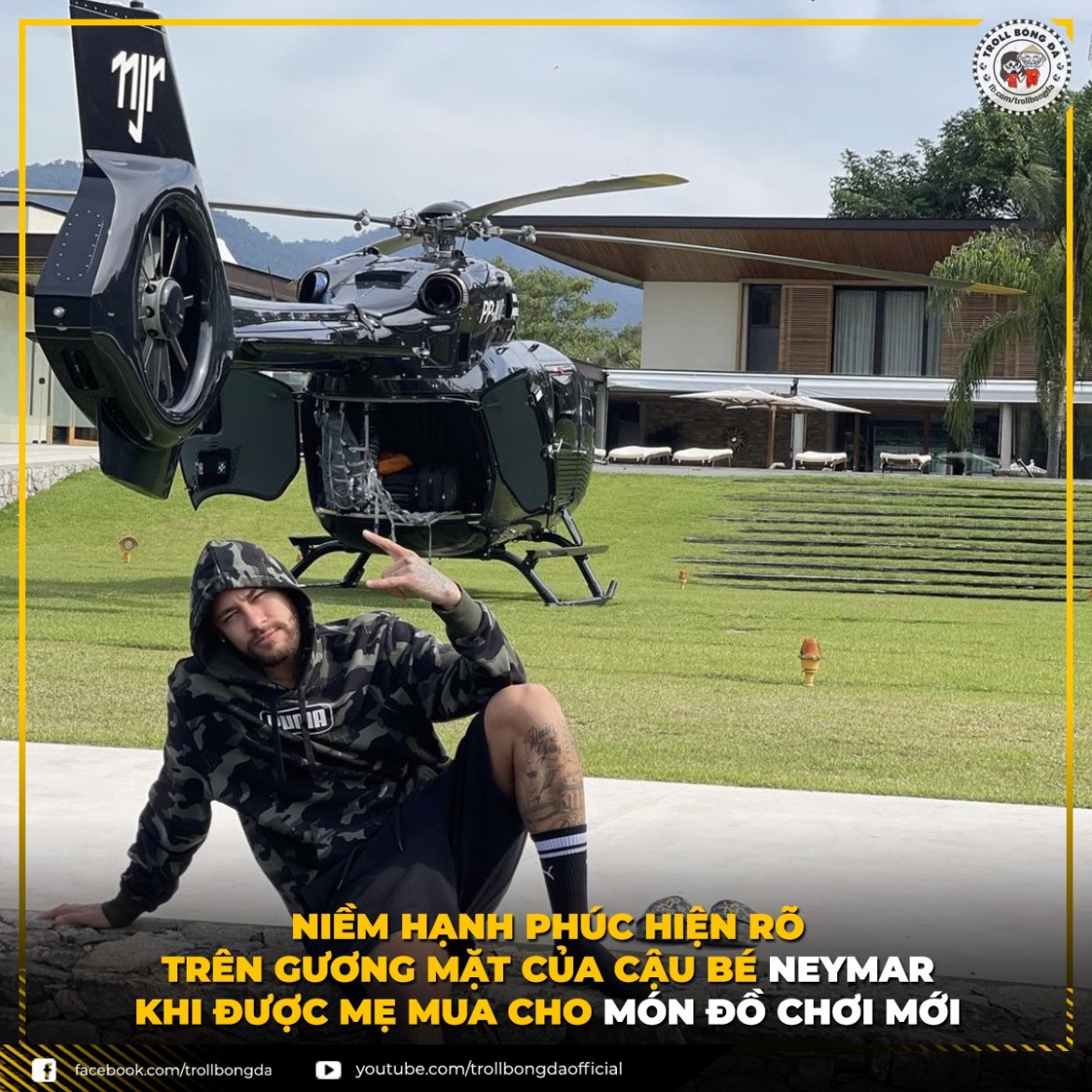 Neymar vừa mua được máy bay cá nhân. (Ảnh: Troll bóng đá). 