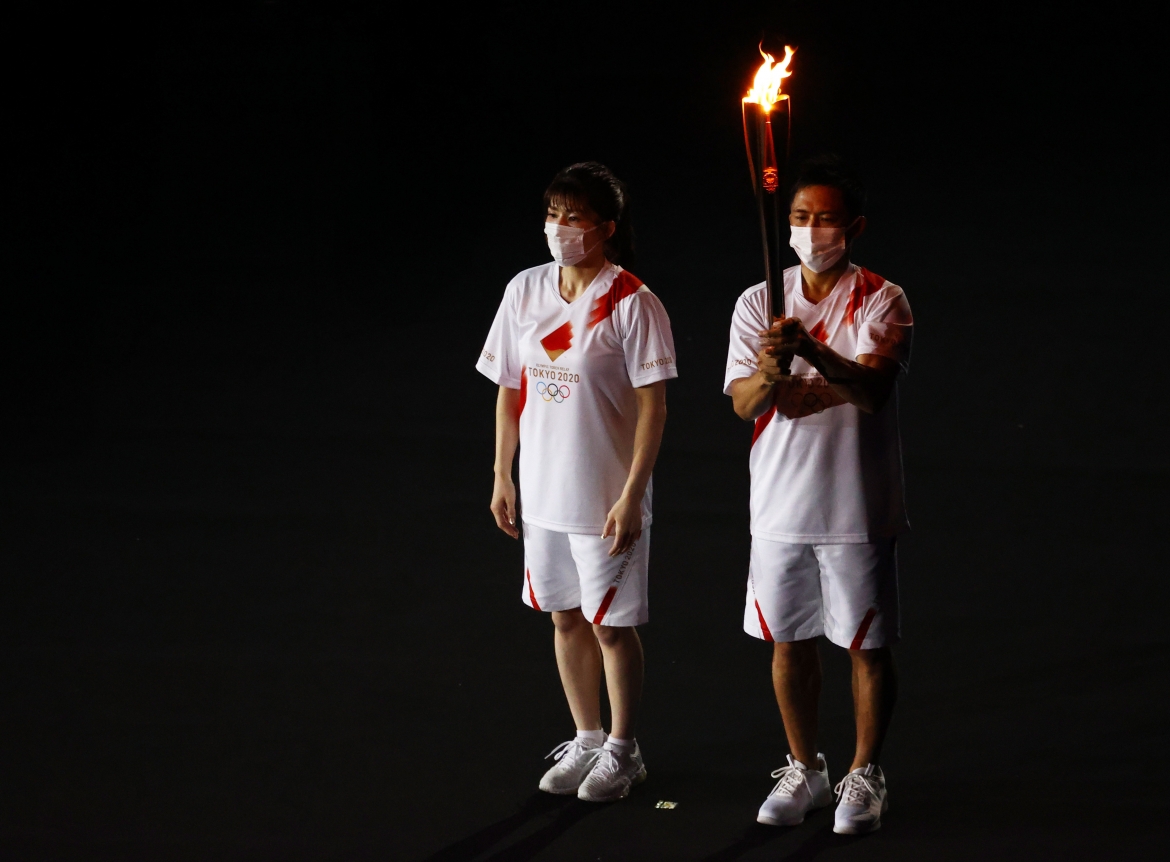 Lễ rước đuốc Olympic Tokyo 2020. (Ảnh: Reuters).