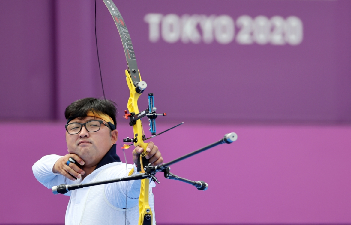 Cung thủ Kim Woo Jin. (Ảnh: Getty)