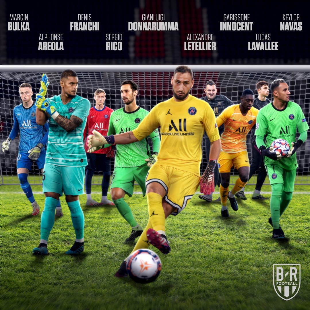 PSG có tới 9 thủ môn trong đội hình. (Ảnh: Bleacher Reports)