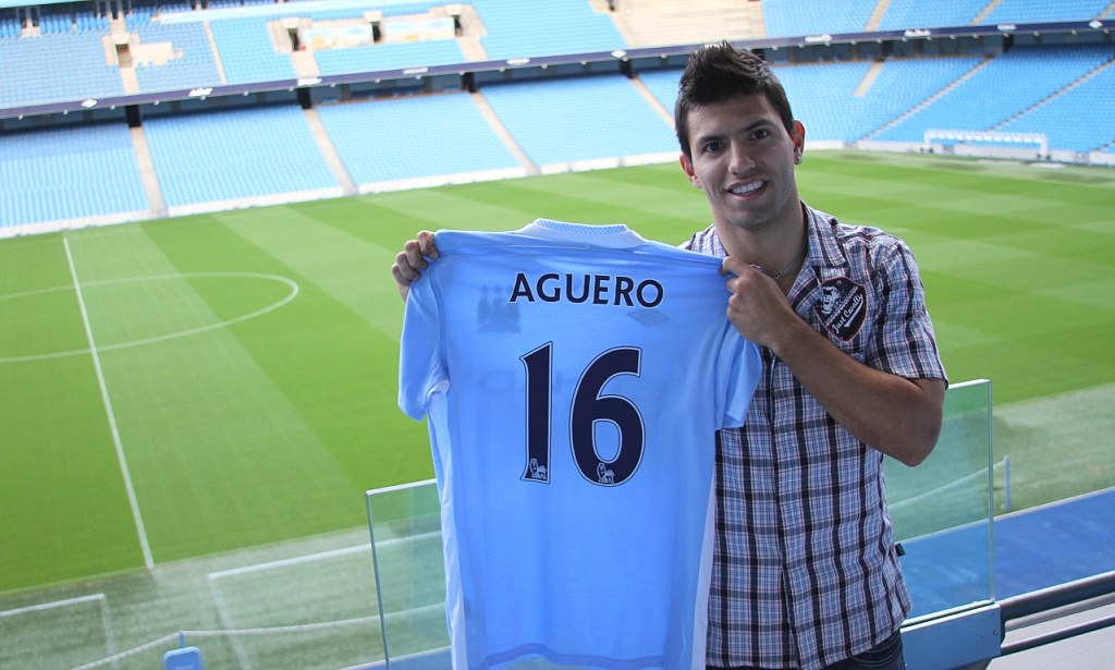 Ngày này 10 năm trước, Man City đã chiêu mộ thành công Aguero từ Atletico Madrid với mức giá chuyển nhượng khoảng 35 triệu bảng. (Ảnh: Getty). 