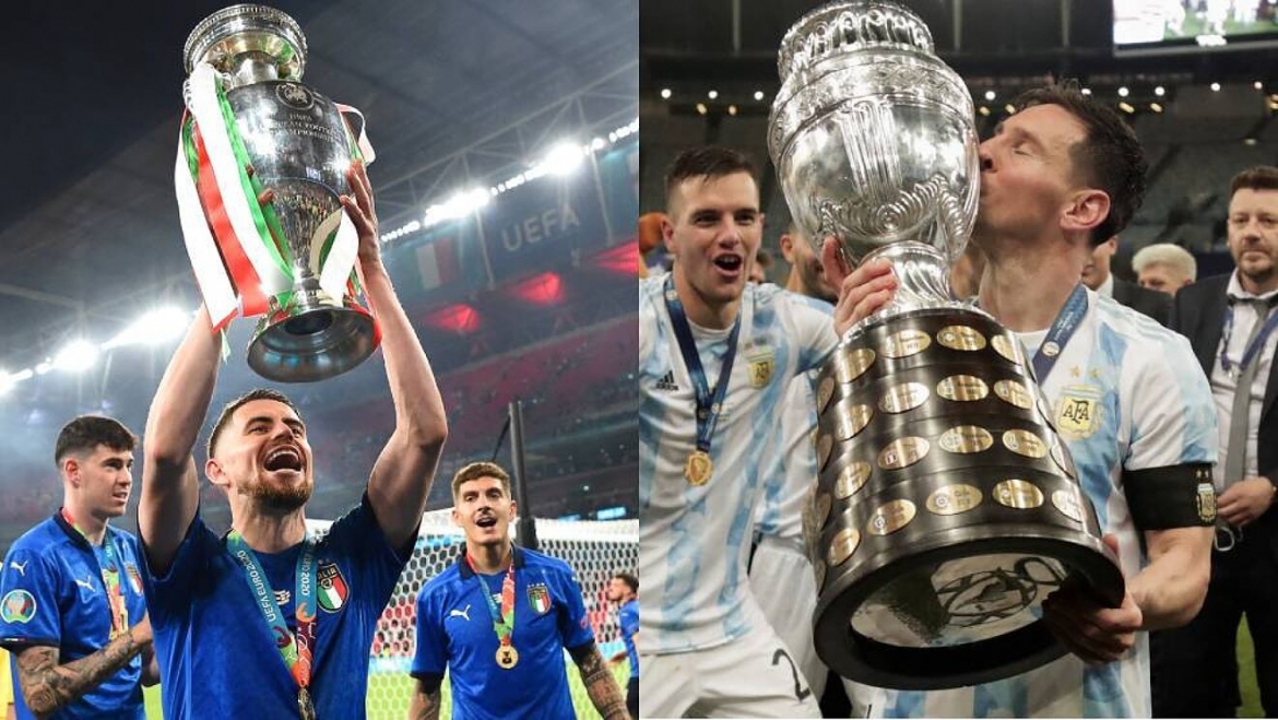 Trận đấu giữa Italia và Argentina được giới truyền thông đặt tên là "Siêu cúp Maradona". (Ảnh: Marca)