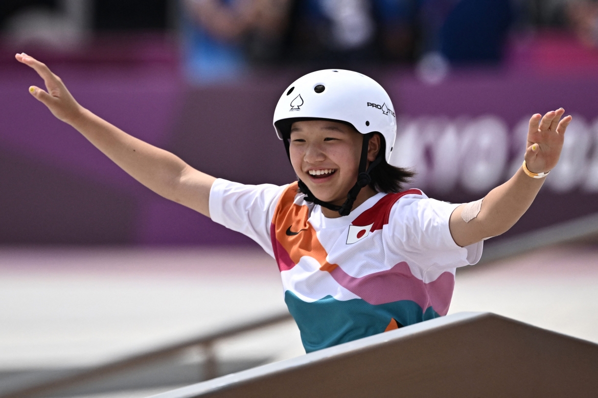 Nishiya Momiji thực hiện phần thi của mình. (Ảnh: Getty)