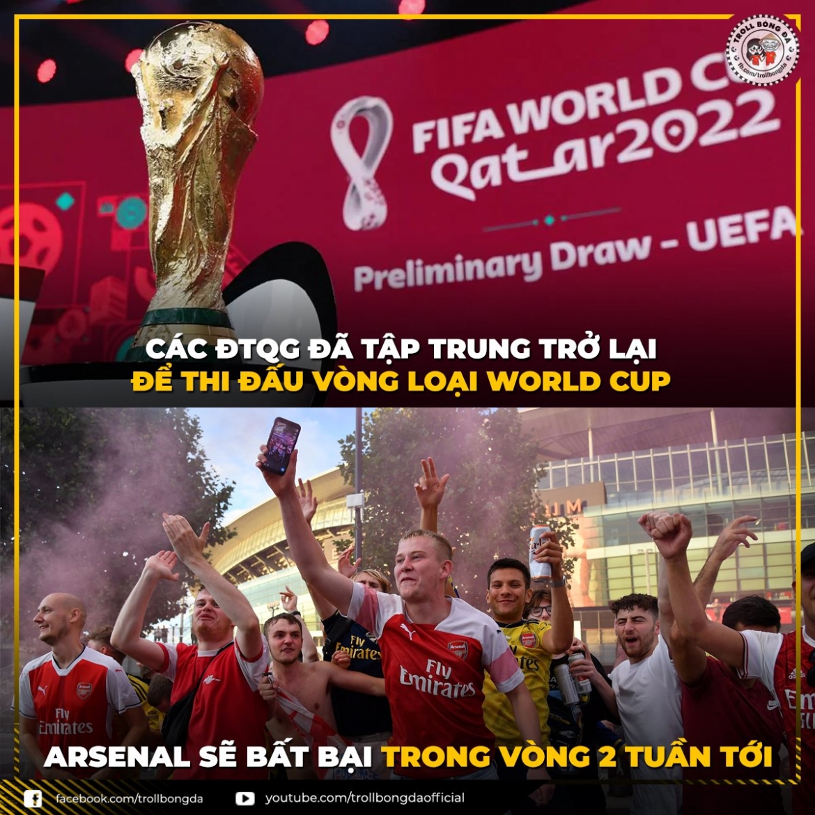 Niềm vui của các CĐV Arsenal. (Ảnh: Troll bóng đá). 