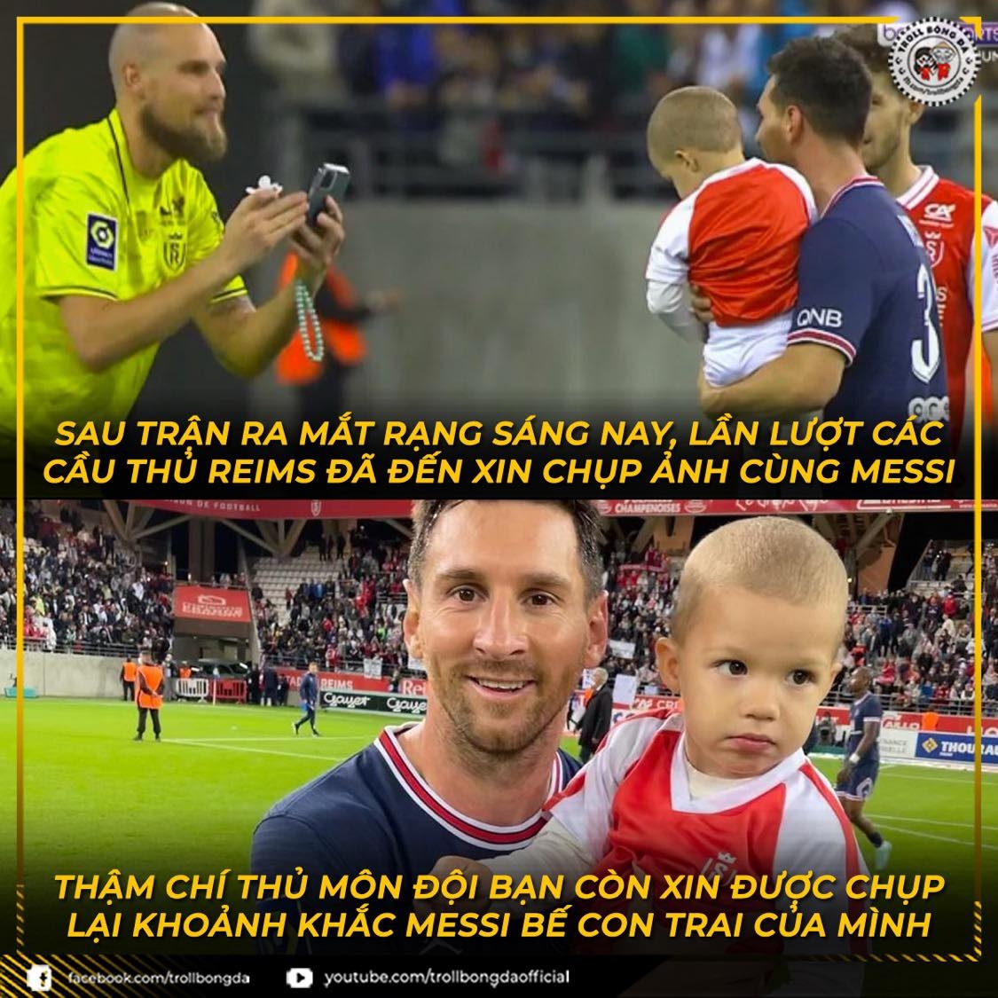 Messi được săn đón "hết mức" trong ngày ra mắt PSG. (Ảnh: Troll bóng đá). 