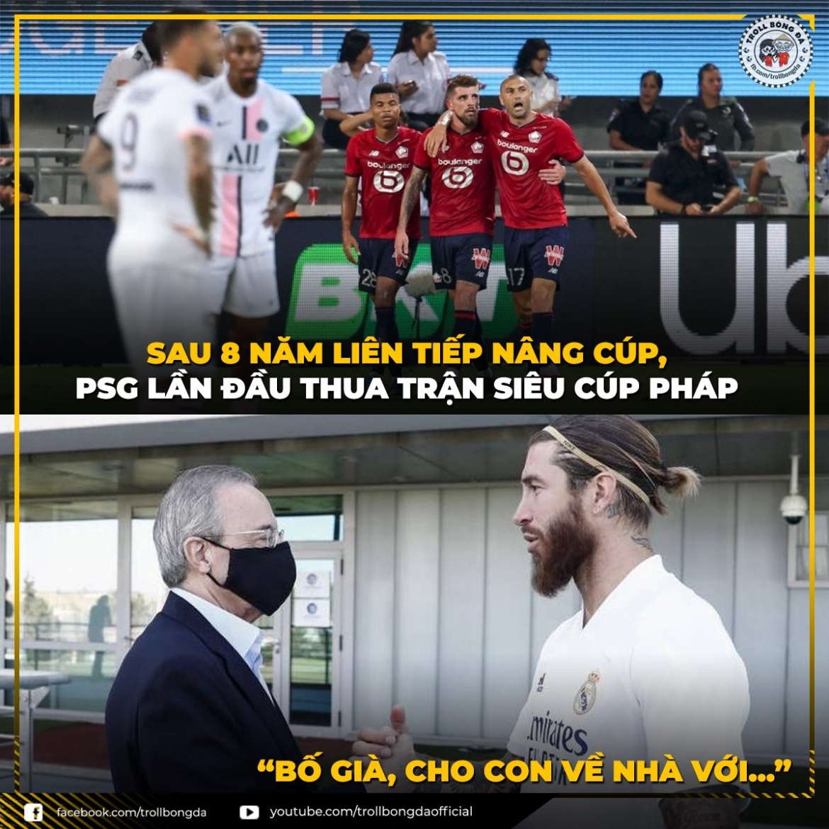 Sergio Ramos bắt đầu "hối hận" khi đến PSG (Ảnh: Troll bóng đá). 