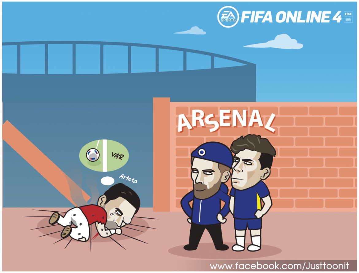 Chelsea "hạ đo ván" Arsenal trong trận giao hữu trước mùa giải. (Ảnh: Just Toonit). 