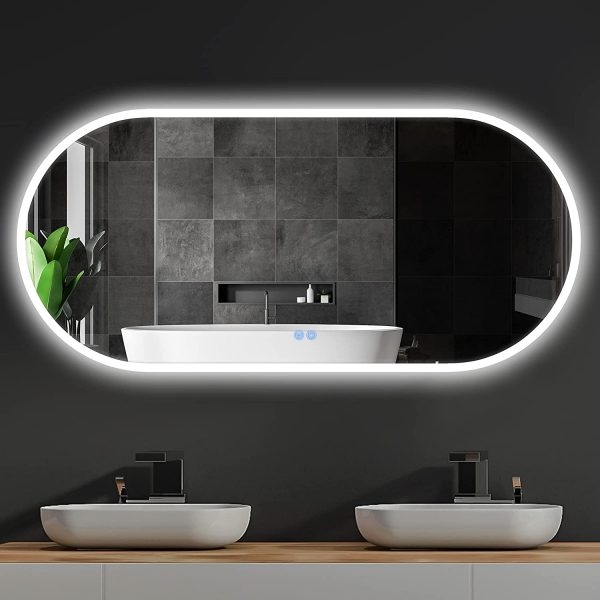 Gương phòng tắm có đèn chiếu sáng hình con nhộng sẽ phù hợp với những căn phòng thích sự mới lạ nhưng vẫn đầy lôi cuốn, hiện đại./.