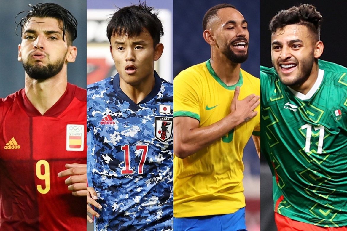 4 đội bóng góp mặt ở bán kết môn bóng đá nam Olympic Tokyo. (Ảnh: Getty)