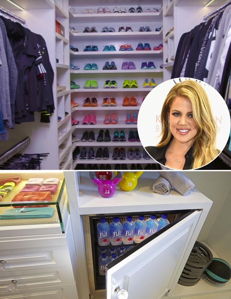 Ngoài phòng để các đồ thời trang, Khloe Kardashian có riêng một phòng để đựng quần áo tập thể dục và các vật dụng liên quan của mình./.