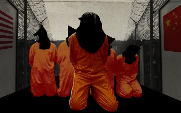 Các tù nhân Duy Ngô Nhĩ trong nhà tù Guantanamo của Mỹ. Ảnh: Getty.